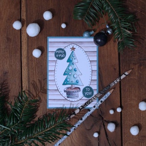 Postkarte Weihnachten Tannenbaum nachhaltige Karte Weihnachtskarte Weihnachtsbaum Recyclingpapier
