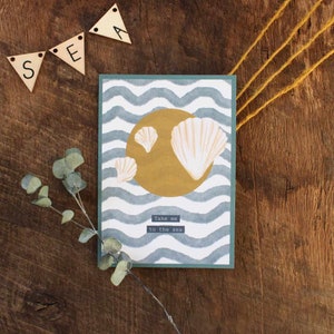 Maritime Postkarte mit Muscheln Urlaubskarte nachhaltige Karte Recyclingpapier