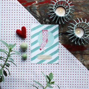 Postkarte "Herzlichen Glühstrumpf" lustige Geburtstagskarte Karte zum Geburtstag mit Humor nachhaltige Karte Recyclingpapier