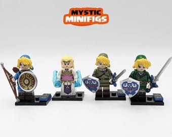 Ensemble de 4 Figurines Link et Princesse Zelda / Univers Zelda