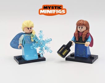 2 figurines Reine des Neiges : Elsa et Anna