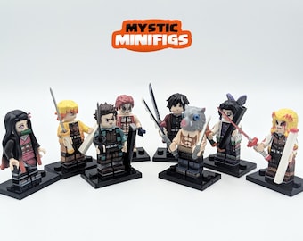 Ensemble de 8 Figurines Demon Slayer | Kamado Tanjiro | Tomioka Giyu | Hashibira Inosuke | Akaza