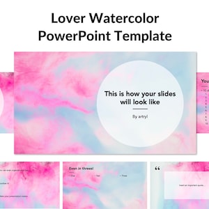 Lover Watercolor Downloadable Slides Powerpoint Template