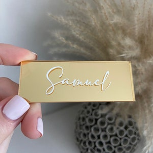 Mirrored Place Cards - Place Names - Wedding Name Tags - Party Decor - Table Plan - Luxury Signage - Vinyl Decals