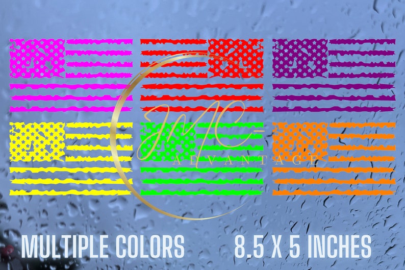 Distressed American Flag Vinyl Decal – Premium Oracal – 2" X 7" – Car Bumper Or Hood