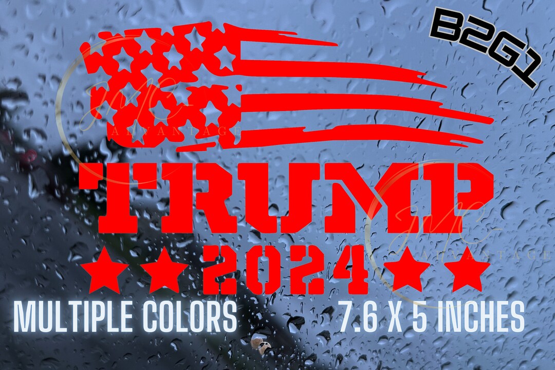 TRUMP 2024 Political Holographic Sticker Riding Lion In Front Of - Foto 12