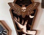 Halloween Wooden Coffin Wall Decor Horror Goth Style Halloween Horror Home Decoration