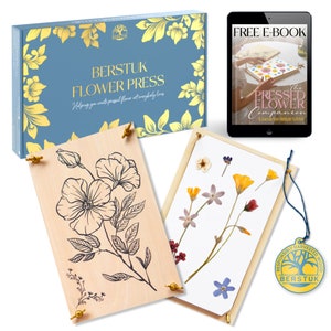 Presse-fleurs en bois pour adultes Grand kit de presse-fleurs mesurant 27,5 cm 10,8 po. x 17,8 cm 6,9 po. Excellent cadeau pour les amateurs d'art et d'artisanat image 5