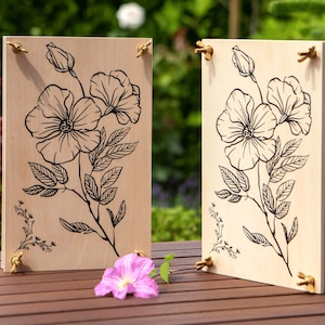 Poppy - Wooden Flower Press for Adults - Includes Expert Video Tutorials - Dimensions: 10.8"x6.9" (27.5cm x 17.8cm) - Gift-Ready Packaging
