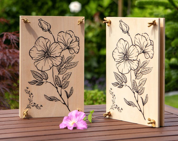 Travel Flower Press Kit – 10.8” x 6.9” Wooden Botanical Press for Adults | Preserve Wildflowers & Leaves | Gift-Ready Kit (Poppy by Berstuk)