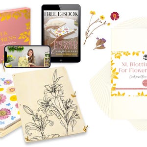 XL Flower Press + XL Blotter Paper Paper Bundle - Includes Expert Video Tutorials - XL Flower Preservation Kit 38 x 29cm - Great for Gifting