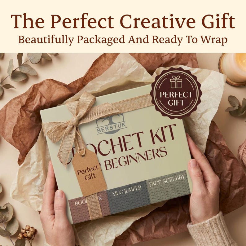 Crochet Kit for Beginners – Step-by-Step Video Tutorials for Functional Projects – Bookmark, Mug Jumper & Face Scrub - Perfect Gift image 6
