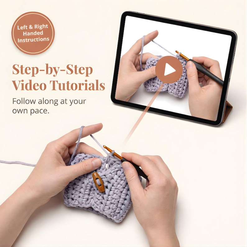 Crochet Kit for Beginners – Step-by-Step Video Tutorials for Functional Projects – Bookmark, Mug Jumper & Face Scrub - Perfect Gift image 3