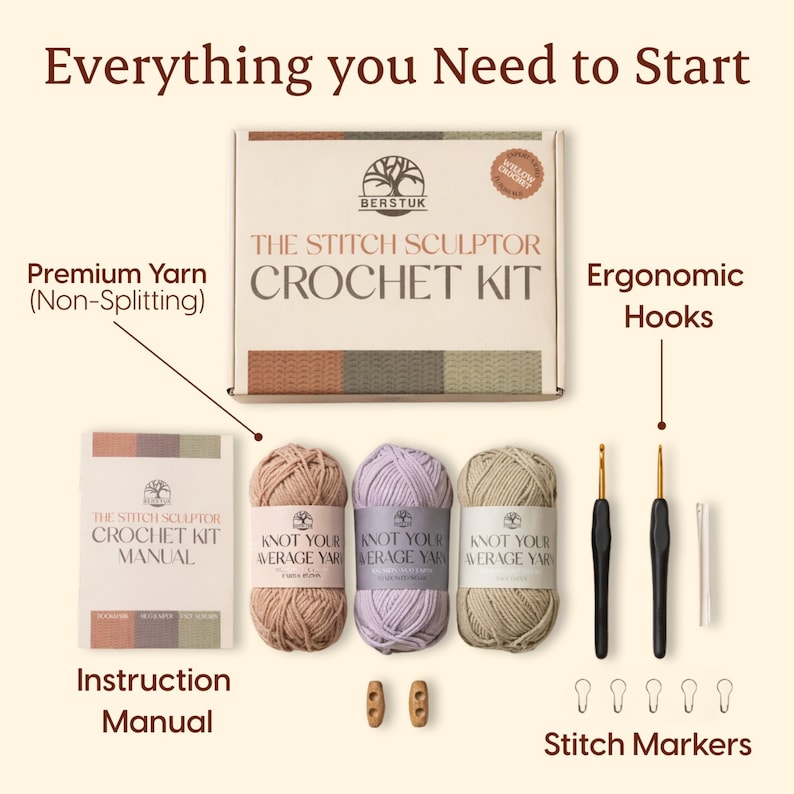 Crochet Kit for Beginners – Step-by-Step Video Tutorials for Functional Projects – Bookmark, Mug Jumper & Face Scrub - Perfect Gift image 4