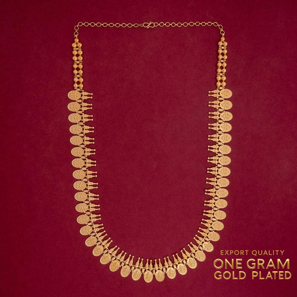 South Indian Kasu Mala | Traditional Coin Haram Necklace Long | Lakshmi ...