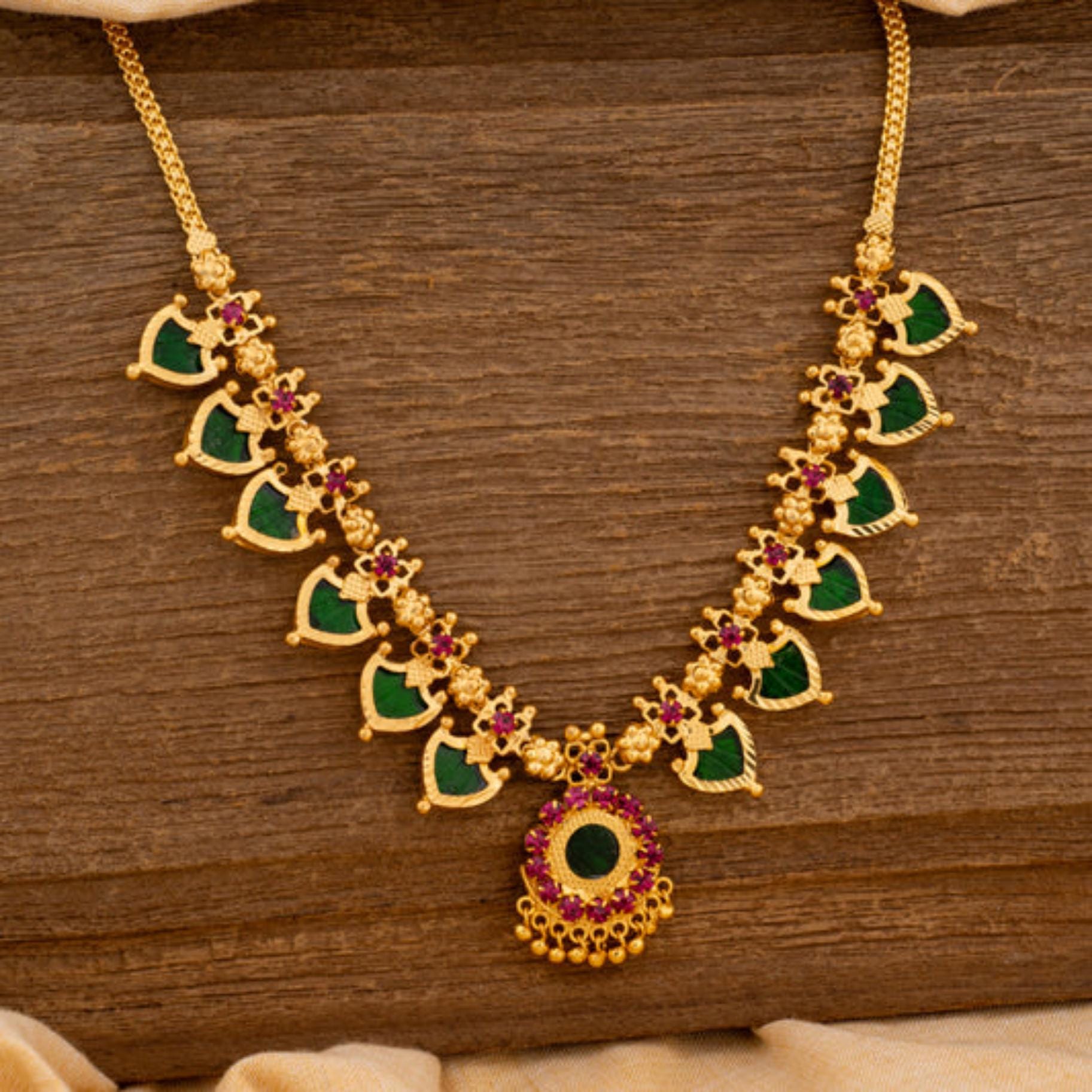 6/6 Petal Kerala Palakka Necklace Red, Green, Blue Options
