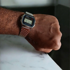 Vintage Casio A159W Digital Watch Japan | Stainless Steel Quartz Wristwatch with Alarm, Light, Chronograph
