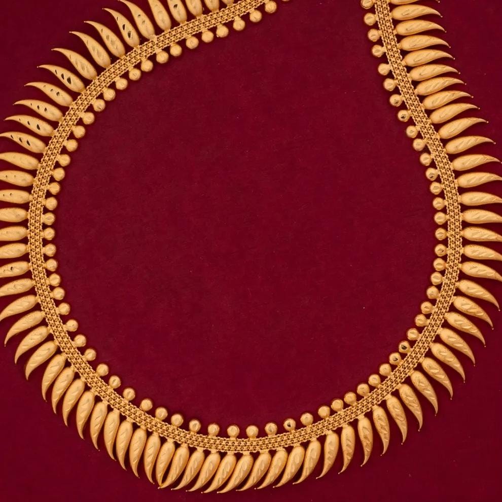 Southindian Mulla Mottu Long Necklace | One Gram Gold Plated Jasmine ...