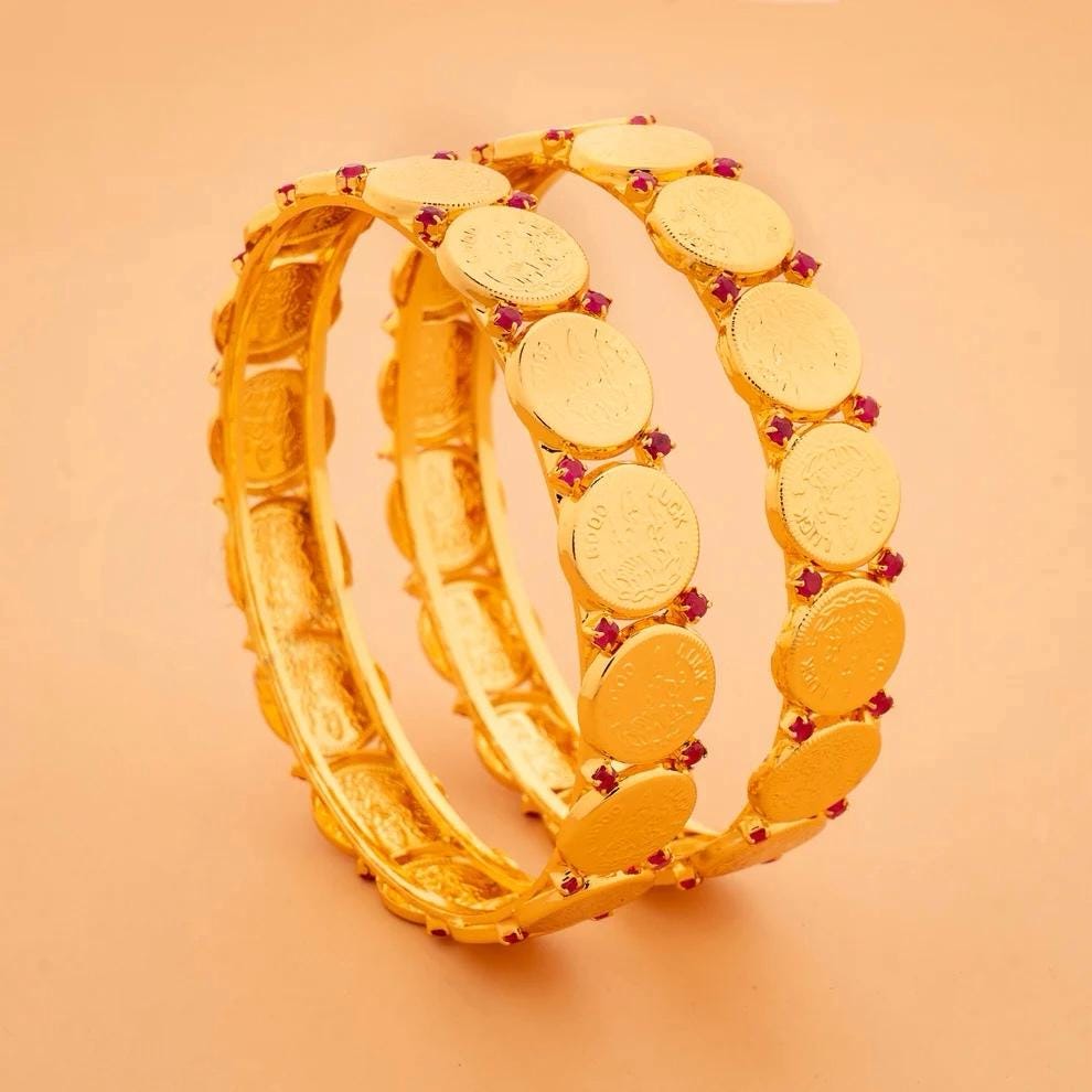 Traditional Lakshmi Bangles | Kerala Kasu Bangles Studded With