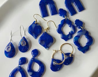 Kollektion Heart Of The Ocean, saphirblau, handgemacht, Geschenk für Sie, aus Polymerton