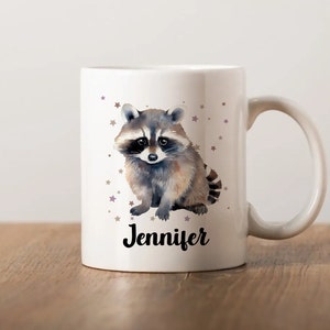Racoon Mug Personalized Gift for Raccoon Lover Custom Name Mug Woodland Animal Coffee Cup Cute Wildlife Mug Gifts for Women Gifts for Men bild 4
