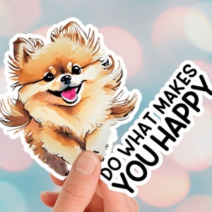 Pomeranian Stickers, Water Resistant Vinyl Decals, Water Bottle Cute Animal Sticker Kawaii for Laptop, Pomeranian Dog Lover Gift for Pom Mom
