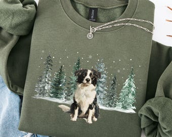Border Collie Dog Sweatshirt, Dog Mom Pet Shirt Gift for Dog Lover, Border Collie Dog Sweater, Dog Person Cozy Winter Crewneck, Dog Dad Gift
