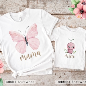 Mama Butterfly Shirt Mothers Day Gift Girl Mama Mini Baby Matching Set Mommy Mother and Daughter New Mom Child Matching Baby Shower Gift