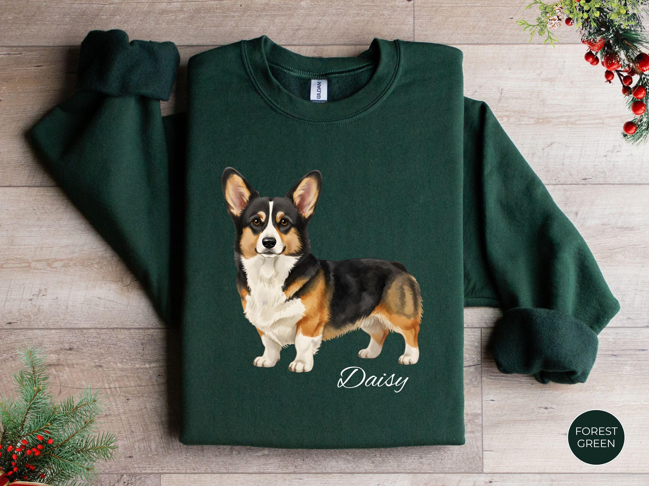 トップス CORGI Saddle Shoulder Crew-neck Sweater CORGI Saddle Shoulder Crew-neck Sweater Unisex Corgi Dog Wool