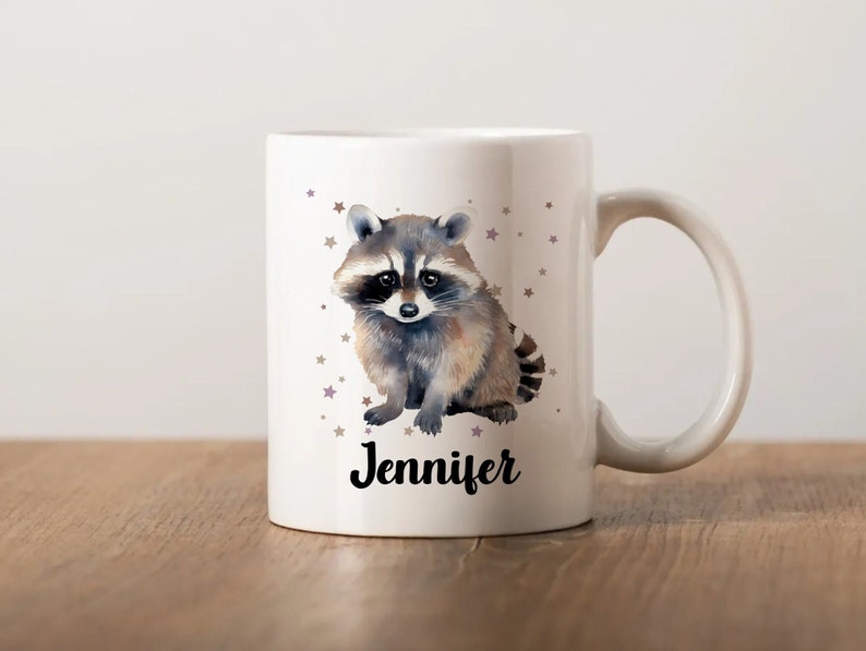 Racoon Mug Personalized Gift for Raccoon Lover Custom Name Mug Woodland Animal Coffee Cup Cute Wildlife Mug Gifts for Women Gifts for Men bild 4