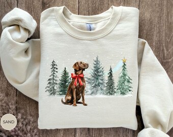 Dog Christmas Sweatshirt, Custom Breed Pet Owner Shirt, Dog Person Gift, Dog Mom Christmas Party Sweater, Festive Dog Lover Xmas Gift