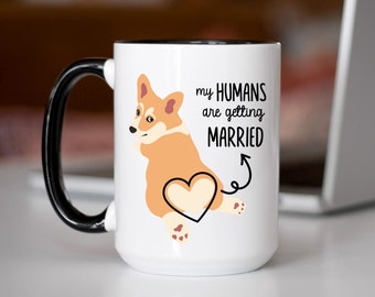 Engagement Gift Mug for Corgi Owner Fiancee Gift Custom Pet Lover Mug Personalized Dog Themed Engaged Gift Couple Gift Future Mrs Bride Mug