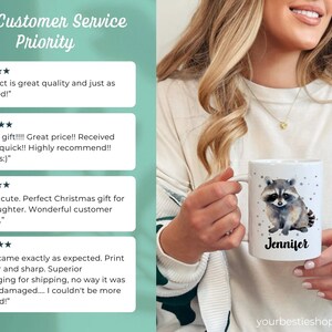 Racoon Mug Personalized Gift for Raccoon Lover Custom Name Mug Woodland Animal Coffee Cup Cute Wildlife Mug Gifts for Women Gifts for Men bild 7