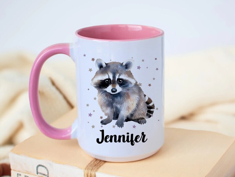 Racoon Mug Personalized Gift for Raccoon Lover Custom Name Mug Woodland Animal Coffee Cup Cute Wildlife Mug Gifts for Women Gifts for Men bild 3