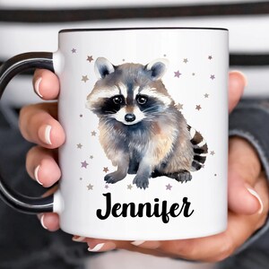 Racoon Mug Personalized Gift for Raccoon Lover Custom Name Mug Woodland Animal Coffee Cup Cute Wildlife Mug Gifts for Women Gifts for Men bild 2