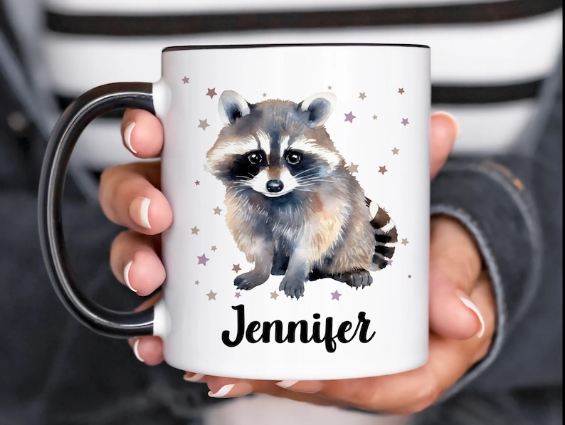 Racoon Mug Personalized Gift for Raccoon Lover Custom Name Mug Woodland Animal Coffee Cup Cute Wildlife Mug Gifts for Women Gifts for Men bild 2