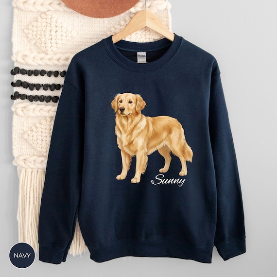 Golden Retriever Sweatshirt Personalized with Name - Custom Pet Gift for Dog Owners