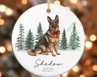 German Shepherd Ornament, Personalized Dog Gift for Pet Owners, Custom Name Dog Lover Gift, Dog Mom Gift, Christmas 2025