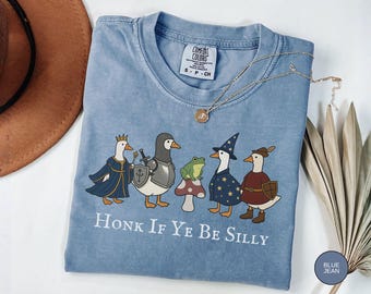 Medieval Goose Shirt, Comfort Colors Funny Renaissance Fair Gift for Fantasy Book Lovers, Whimsigoth Knightcore Shirt, Castlecore Tee