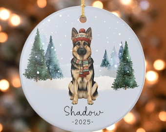 German Shepherd Ornament, Personalized Dog Gift for Pet Owners, Custom Name Dog Lover Gift, Dog Mom Gift, Christmas 2025