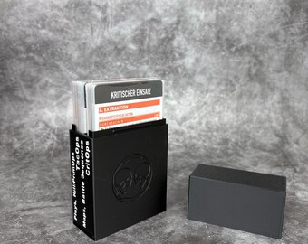 Card box compatible with Kill Team – For Approved Ops and Faction decks – With clasp & labeling