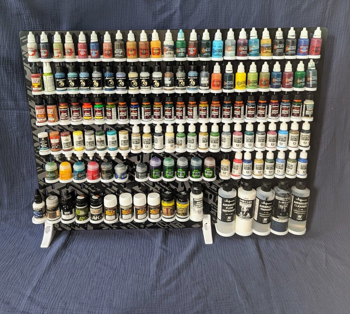 STL file Vallejo Modular Paint Bottle Rack/Organizer/Holder (16 Bottle) -  17ml /.57 fl oz, Vallejo, Model Color, Model Air, Game Color, Army Painter,  Art-tool, Paint bottle organizer, Airbrush, Miniatures, Tabletop Games,  Paint