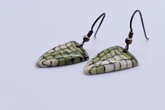 Vintage Artisan Handcrafted Green and White Glaze… - image 4