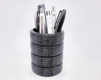 Unique and Functional Stacked Tires Pencil Cup - Perfect Gift for Mechanics and Gearheads!