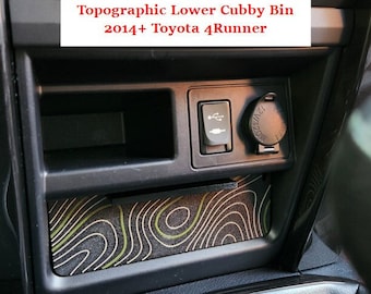 Topographic Dash-Cache for the 2014-2024 Toyota 4Runner - Lower Cubby Drawer - Interior Upgrade - Customize over 75 Color Combos!