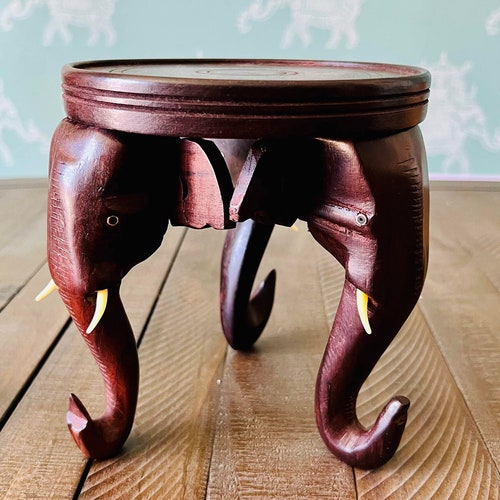 Woodencarved Elephant Vase Stand for Home Office Home Decor Etsy