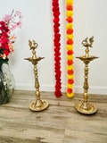 Kuthu Vilakku, annapakshi, Brass diya Stand, brass oil lamp , Long Brass diya stand, Traditional diya (18-24-30-36 Inches)