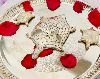 Brass Turtle for Vastu Statue with Handwork Fengshui | Kachuaa Statue for Home Office | Gift | Good Luck | Anniversary Gift | Decorative