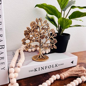 Antique Brass Tree of Life Decor: Table Centerpiece