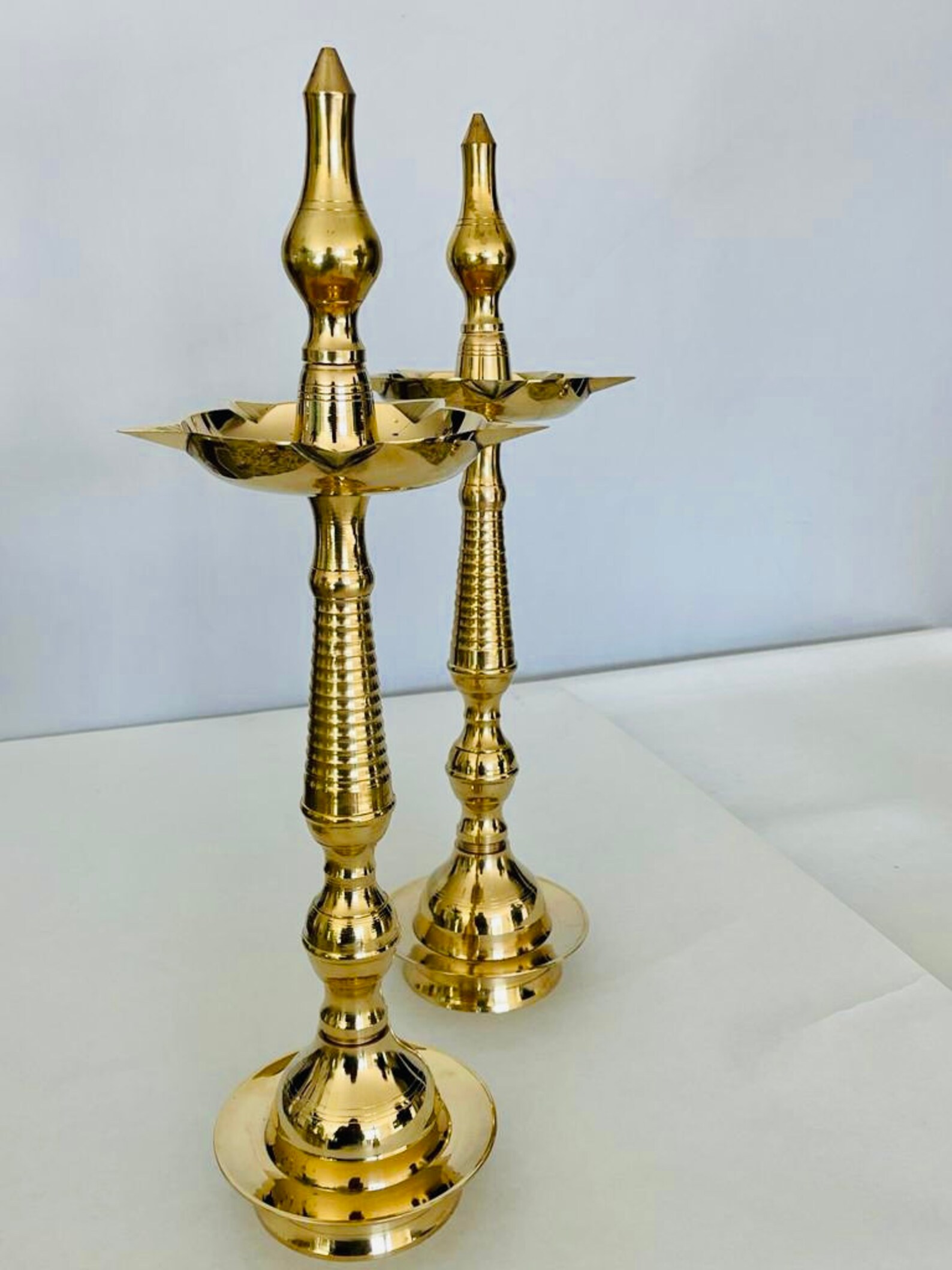 Brass Diya Oil Lamp Kith Vilakku for Puja Festivals Etsy